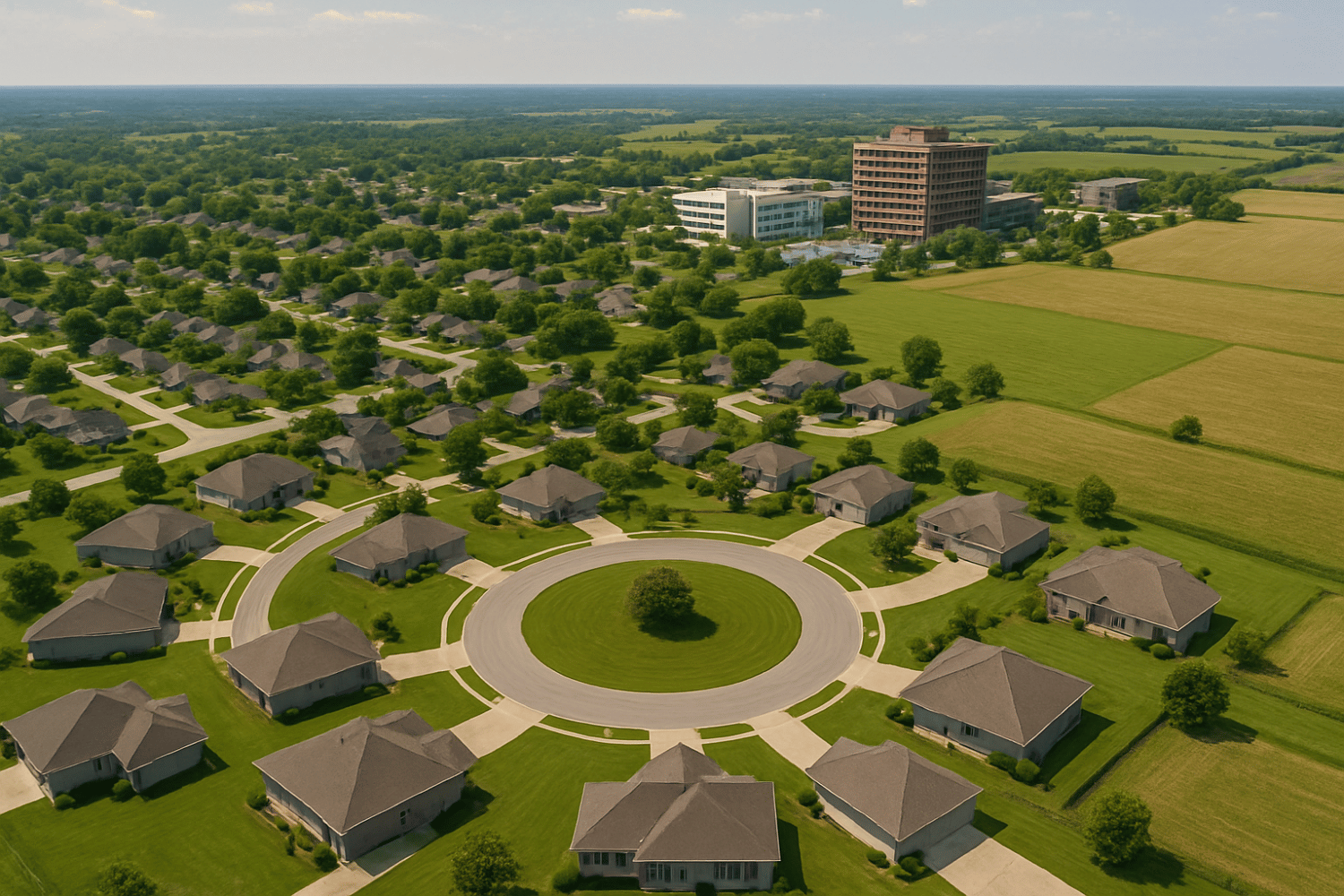 An Aerial View Captures Various Neighborhoods In Boone County, Showcasing The Contrast Between Suburban And Rural Areas. This Image Highlights The Diverse Housing Options Available For Prospective Buyers In The Missouri Housing Market, Emphasizing The Importance Of A Local Real Estate Agent For Navigating The Home Buying Process.
