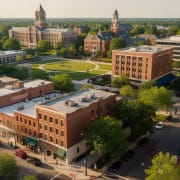 An Aerial View Of Downtown Columbia Missouri