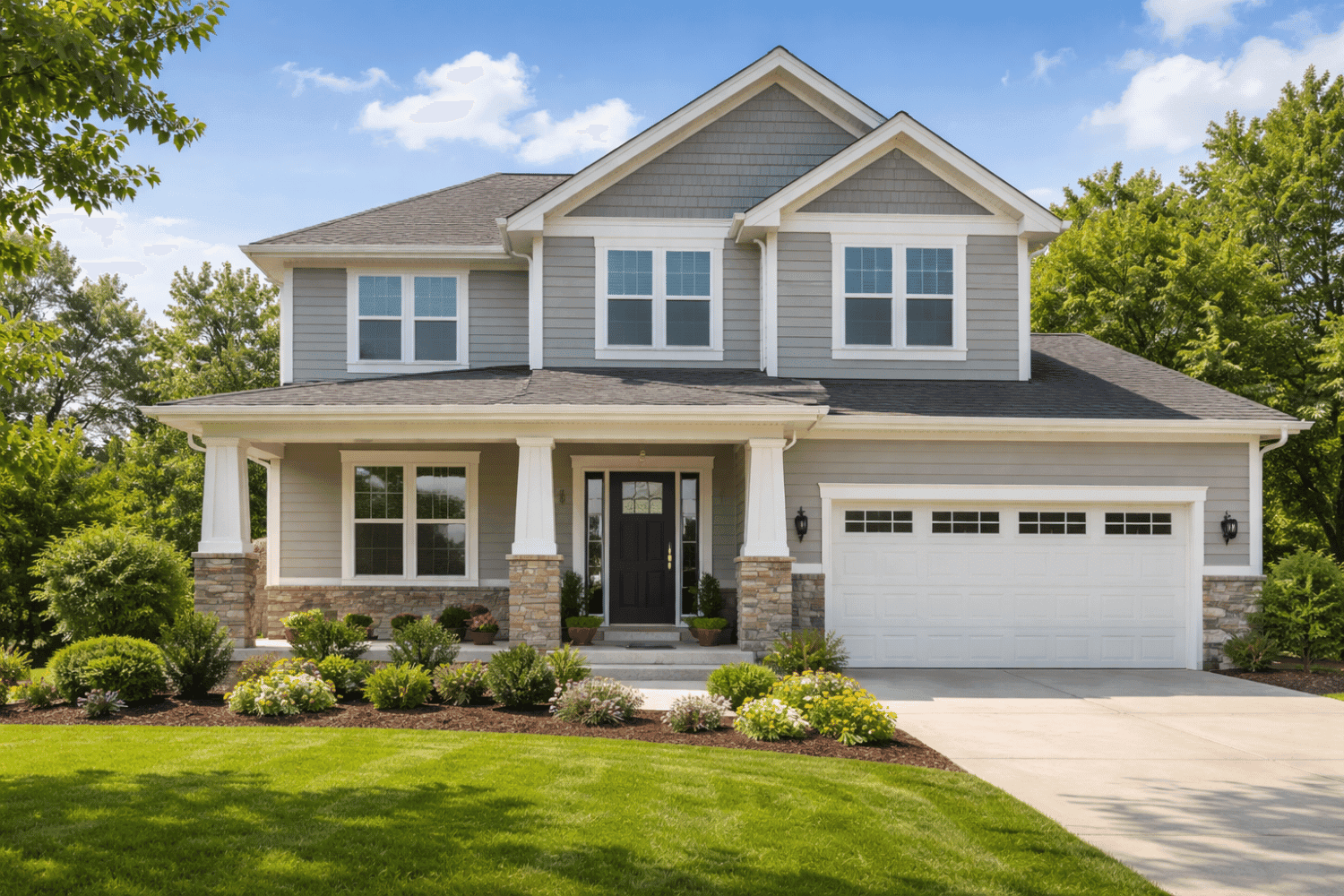 Energy-Efficient Home Exterior In Missouri Featuring Modern Windows, Insulated Siding, And A Well-Maintained Roof Designed For Mid-Missouri’s Hot Summers And Cold Winters