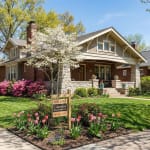 Columbia Mo Home With A Subtle For Sale Sign On A Bright Spring Day, Perfect For Listing Agent Columbia Representation
